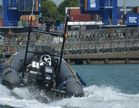 The KALUGA USV at Seawork 2022, operating in autopilot mode